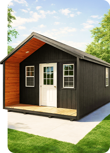 Shed model rendered in the Sensei 3D shed builder