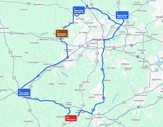 Map based route planning
