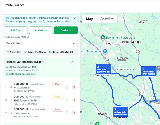 Map based route planning